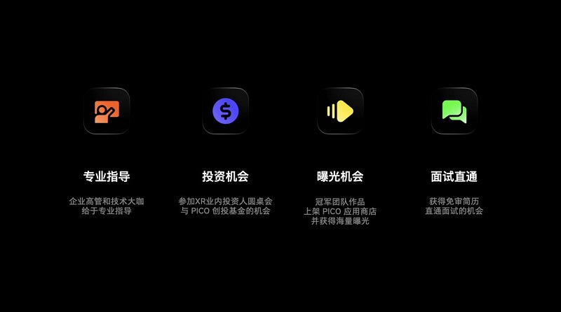 PICO將為開發(fā)者們提供專業(yè)指導(dǎo)、投資機(jī)會(huì)、流量曝光等全方位支持